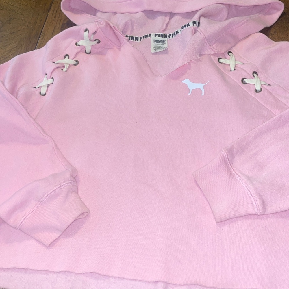 VS PINK CROP VINTAGE HOODIE